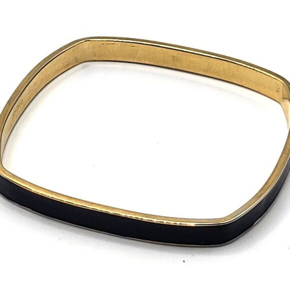 Monet Navy Blue Square Enamel Bangle Bracelet 2.5in dia - Picture 3 of 4